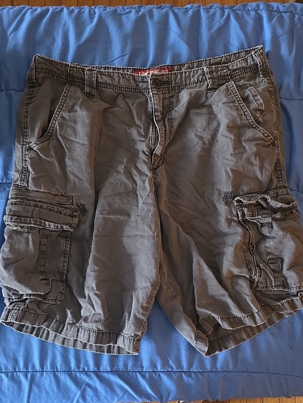 Lee Dungarees Cargo Shorts Mens Gray Size 34 Casual Utility Outdoor